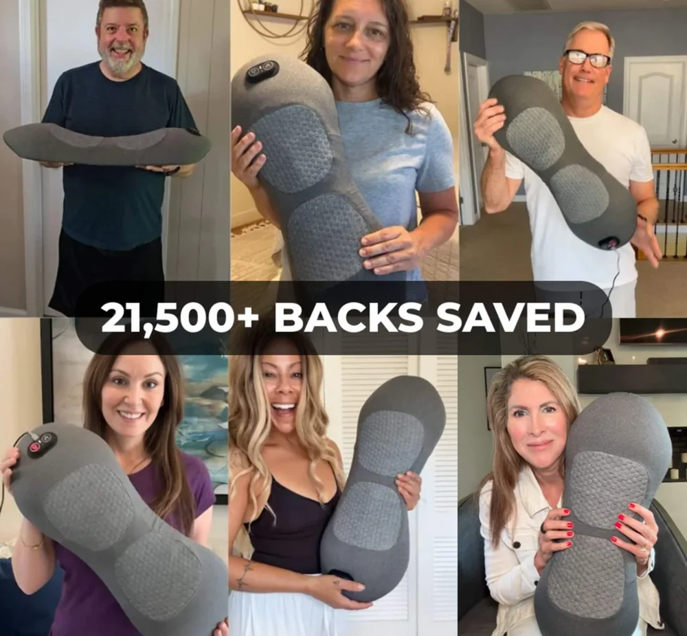 RejuvaBack "Triple Method" Massager customers holding their back massagers